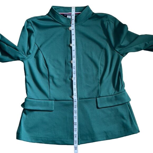 Tommy Hilfiger Forrest Green Standing Round Collar Suit Jacket Size 8 NWT - Picture 10 of 14